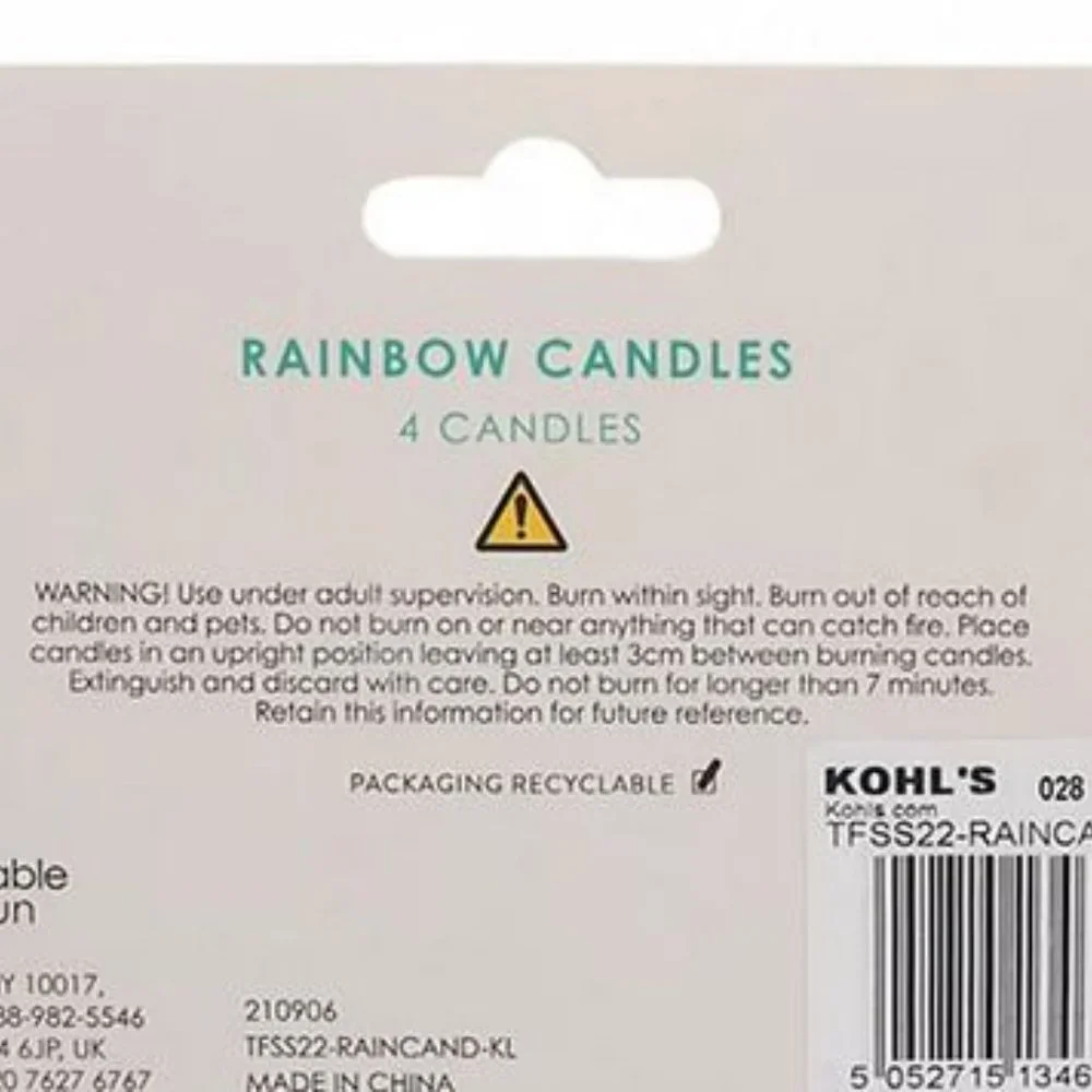 Table Fun Rainbow Candles